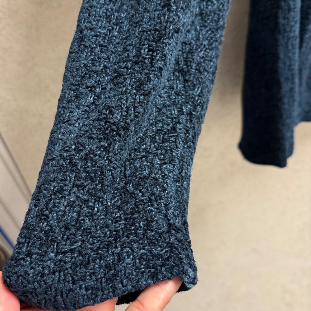 EILEEN FISHER Large Womens Textured Knit Pullover Heavy Dark Navy Blue‎ Sweater - Picture 4 of 6
